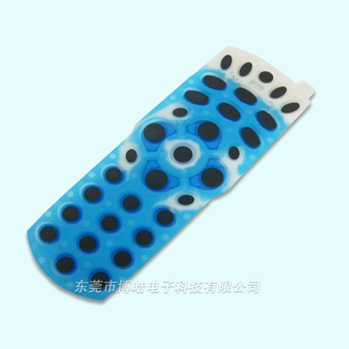 藍(lán)色款式DVD機(jī)遙控器硅膠按鍵——油墨導(dǎo)電