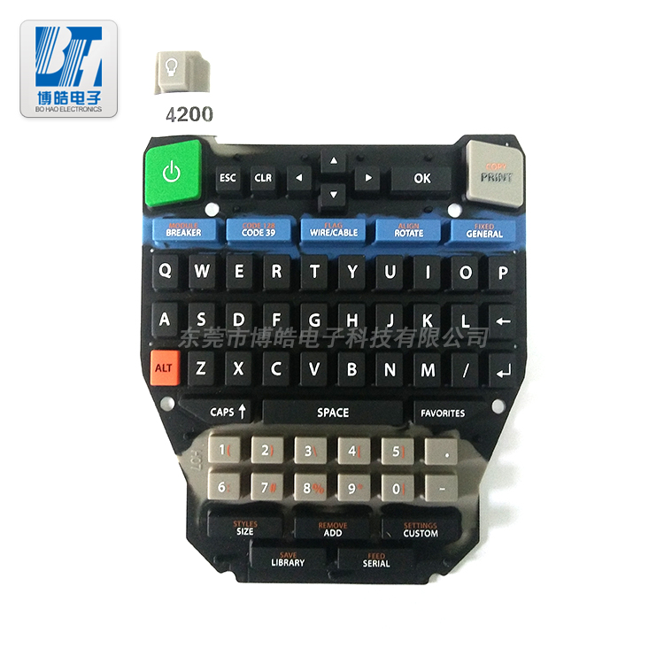 廠家定制手持標(biāo)簽機 便攜式打印機硅膠按鍵開模定制